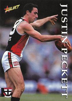 1995 Select AFL #190 Justin Peckett Front